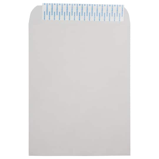 JAM Paper 10" x 13" Light Gray Kraft Peel & Seal Envelopes